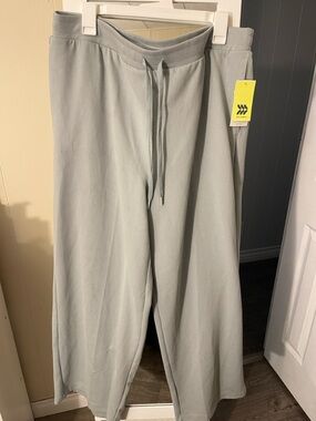 all in motion Light Gray Wide-Leg Ribbed Joggers with Drawstring